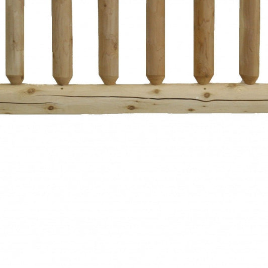 Natural Vintage Brown Finish Cedar Log Queen Headboard