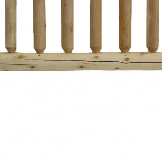 Natural Vintage Brown Finish Cedar Log King Headboard