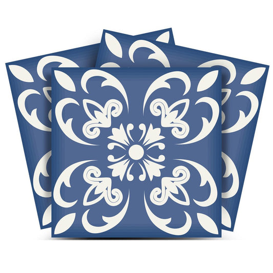 8" X 8" Wedgwood Blue And White Peel And Stick Removable Tiles