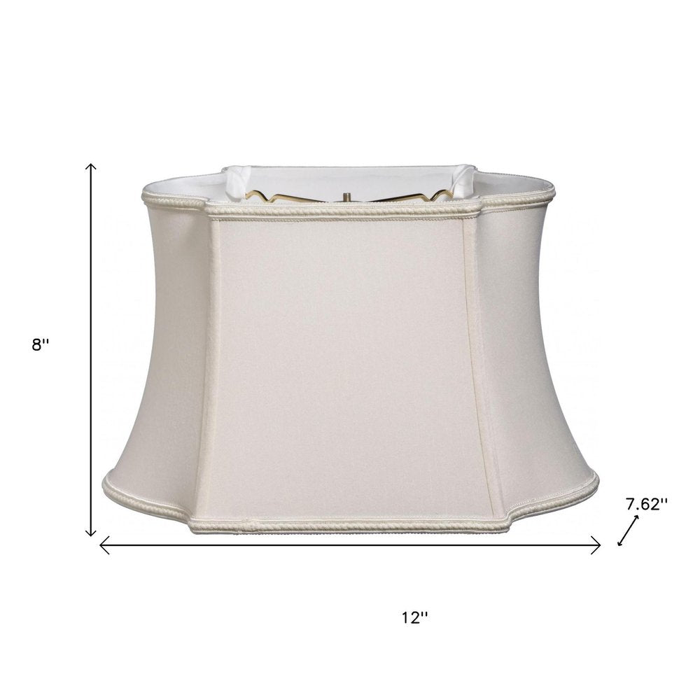 Cream Shantung Silk Oval Lamp Shade