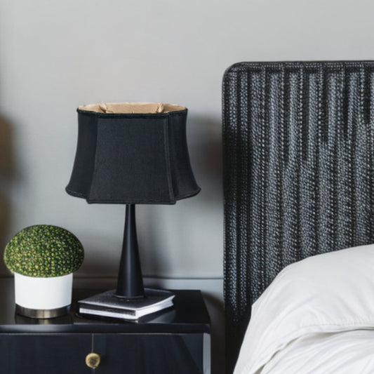 16" Black with Bronze Lining Premium Oblong Shantung Lampshade