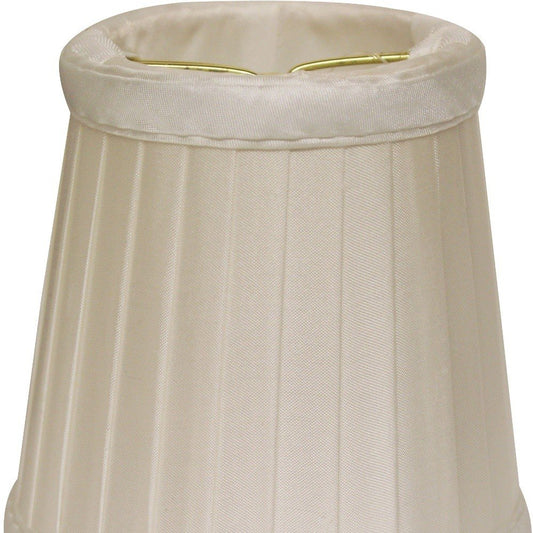 4" Slate Grey Set of 6 Slanted Pleat Chandelier Silk Lampshades