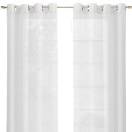 Set of Two 84" White Solid Modern Window Panels