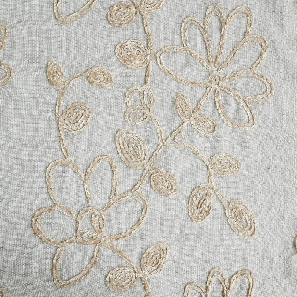 Set of Two 96" Tan Floral Embroidered Window Panels