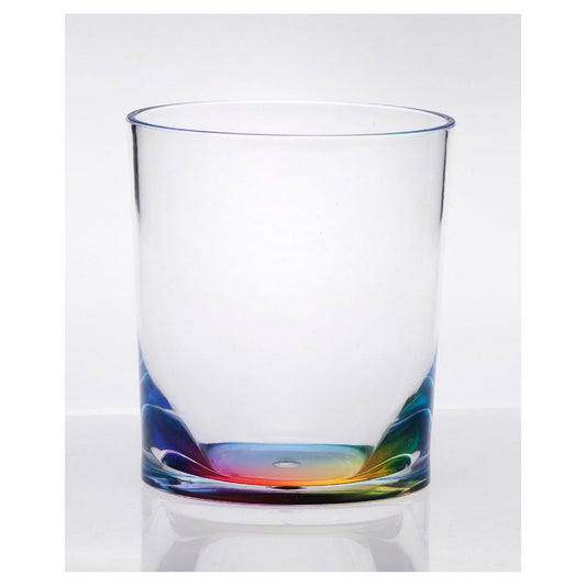 Set of Four Rainbow Geometric Acrylic Stemless Whiskey Glass