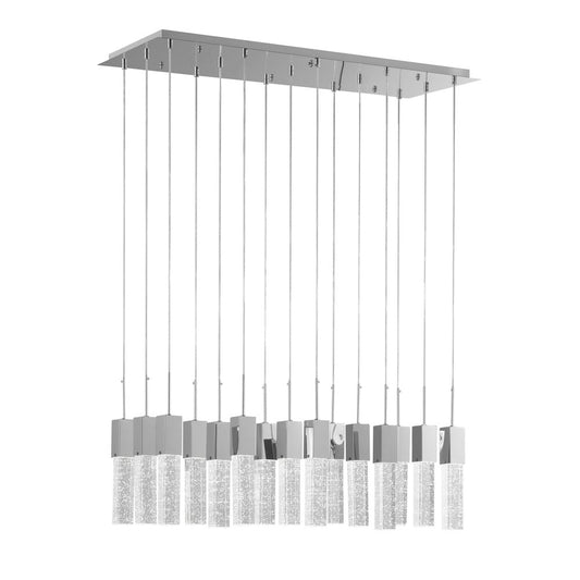 Silver Cluster Multi Light Metal LED Dimmable Chandelier With Clear Shades