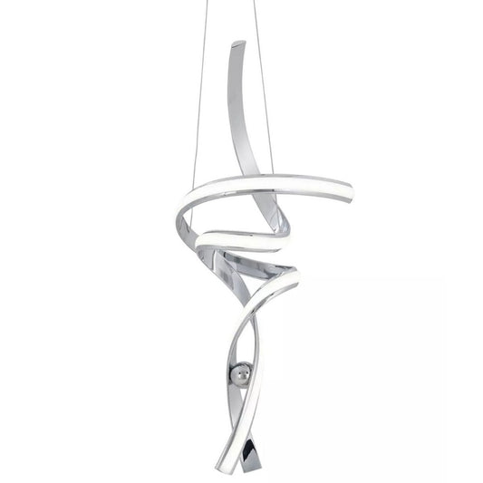 Silver Two Light Metal LED Dimmable Smart Enabled Chandelier