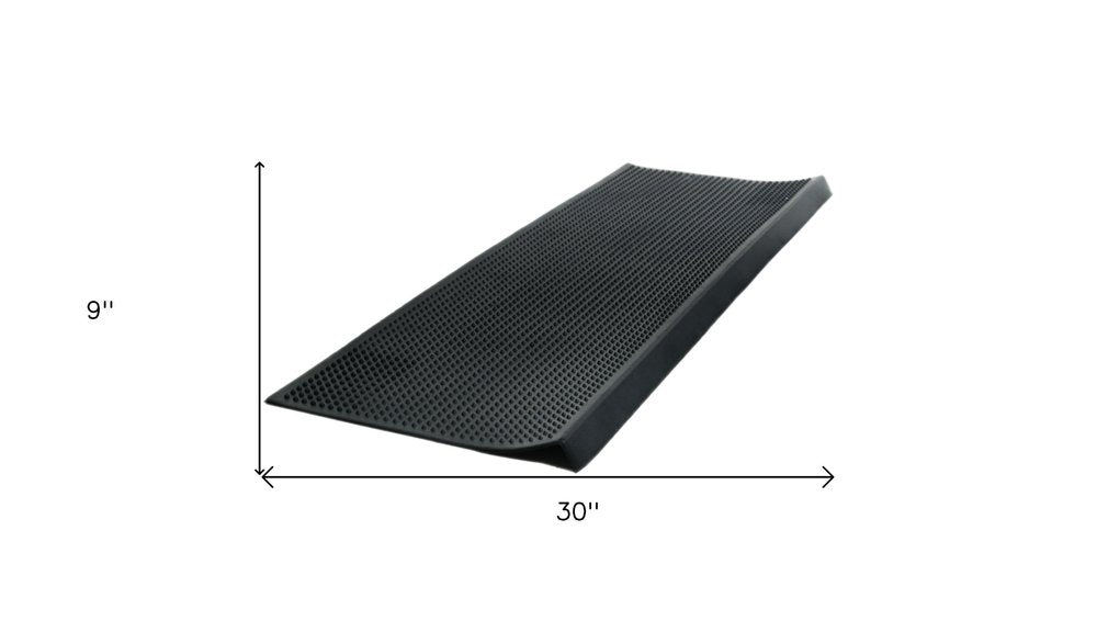 9" X 30" Black Rubber Outdoor Door Mat