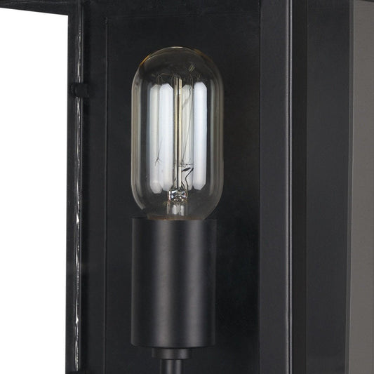 11" Black Metal Corner Wall Light