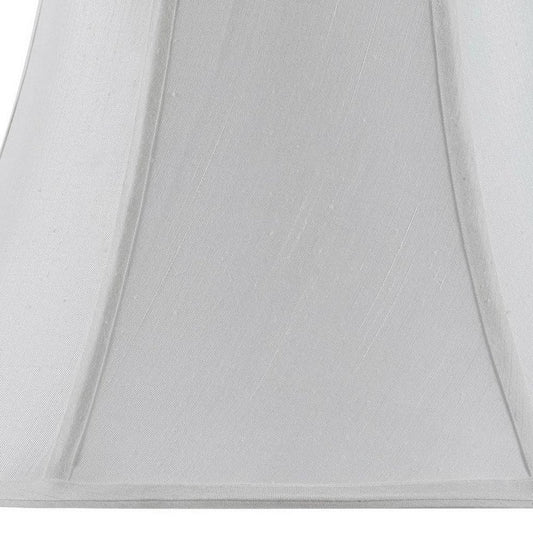 White Linen Piped Bell Lamp Shade