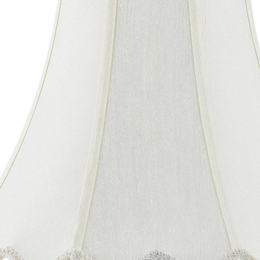 Eggshell Linen Piped Bell Lamp Shade