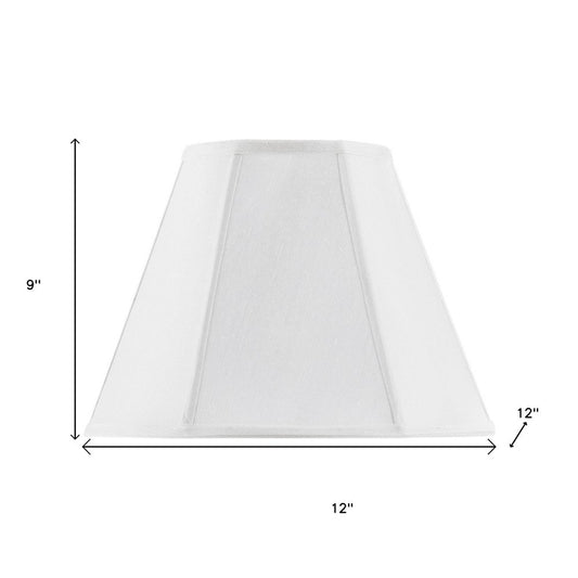 White Linen Piped Empire Lamp Shade