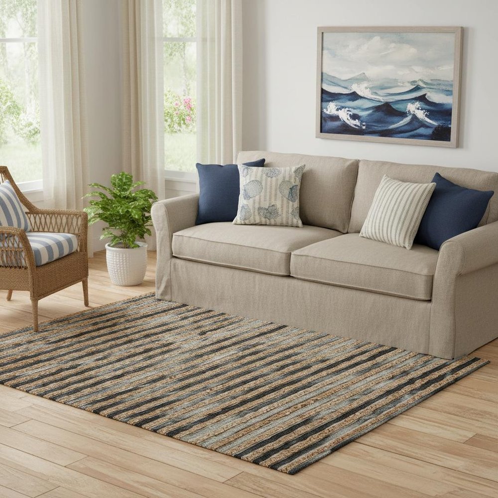 Wool Striped Hand Braided Area Rug