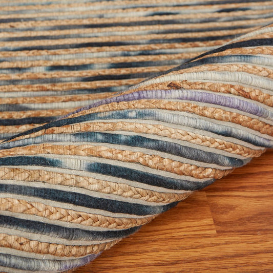 Wool Striped Hand Braided Area Rug