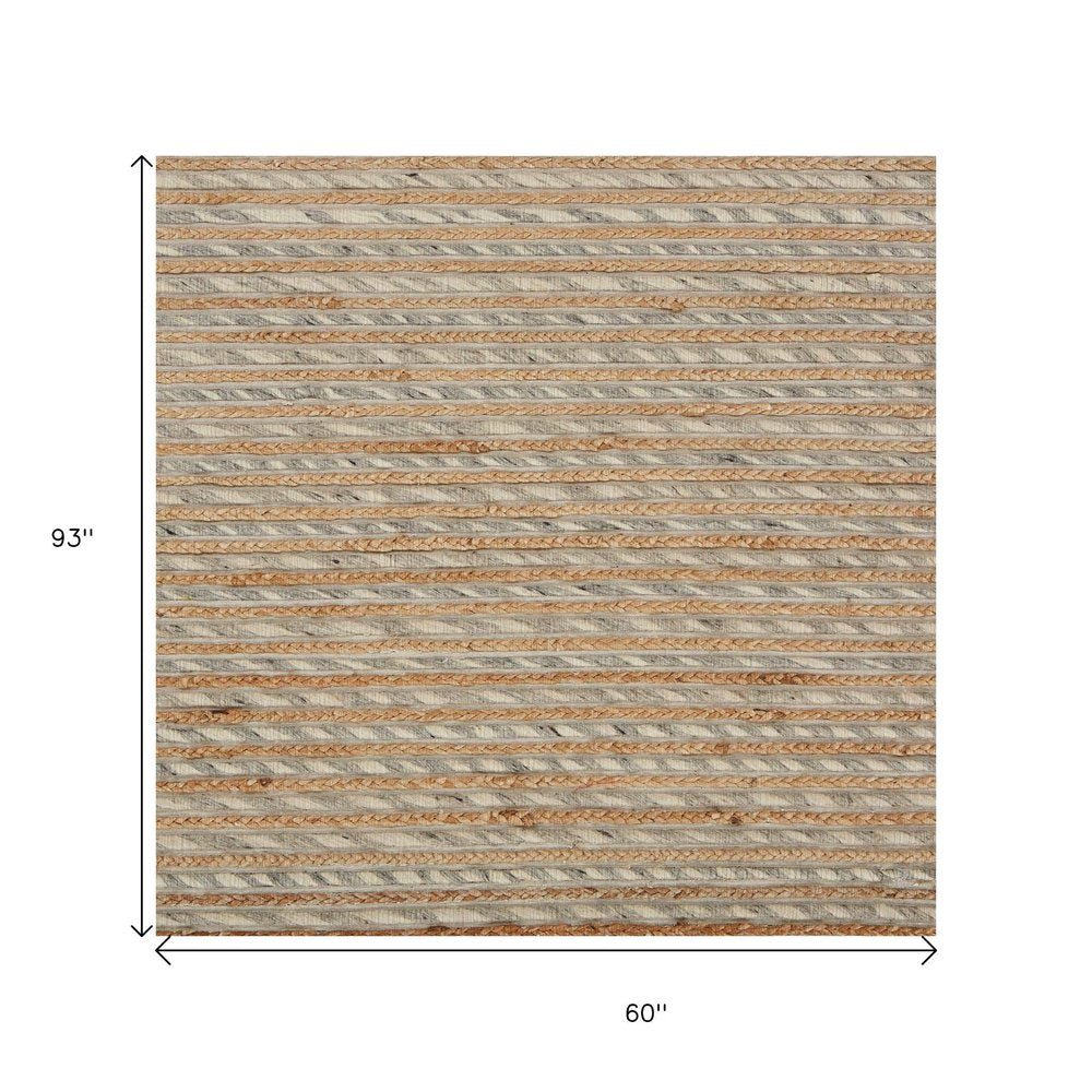Wool Striped Hand Braided Area Rug