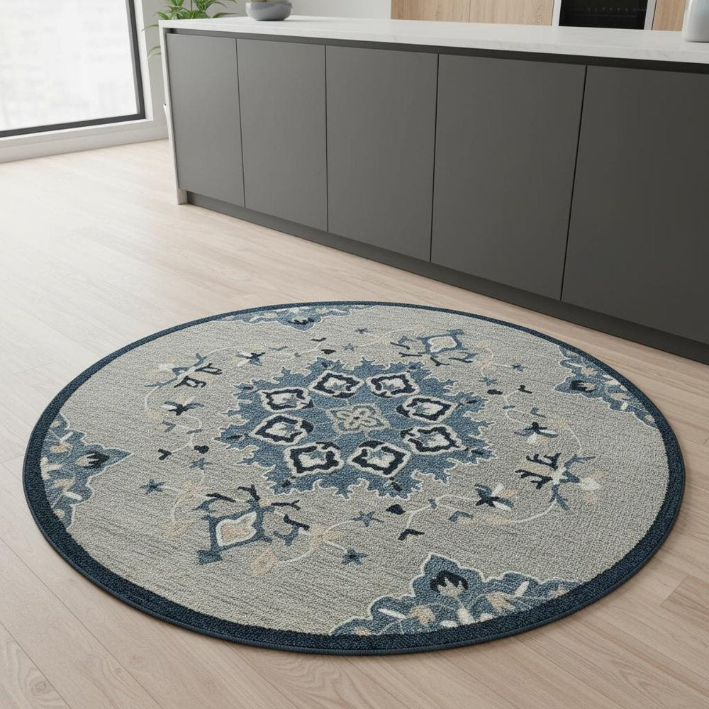 Wool Medallion Hand Tufted Round Rug