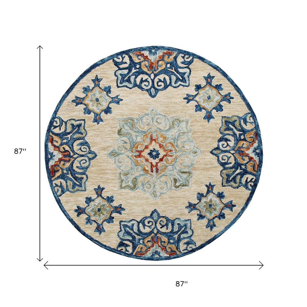 Wool Medallion Hand Tufted Round Rug