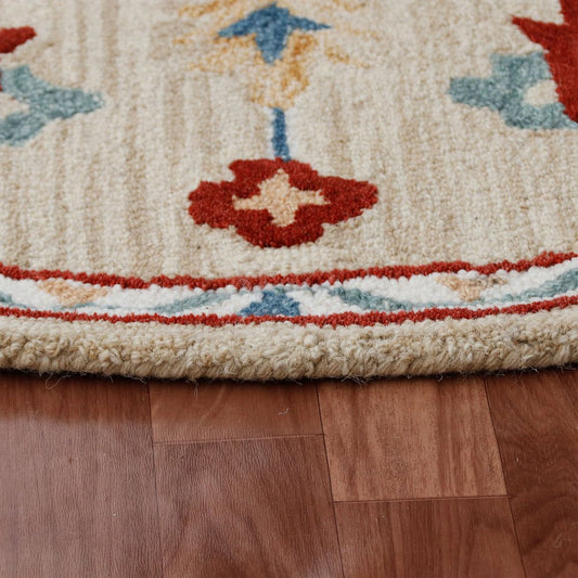 Wool Medallion Hand Tufted Washable Round Rug