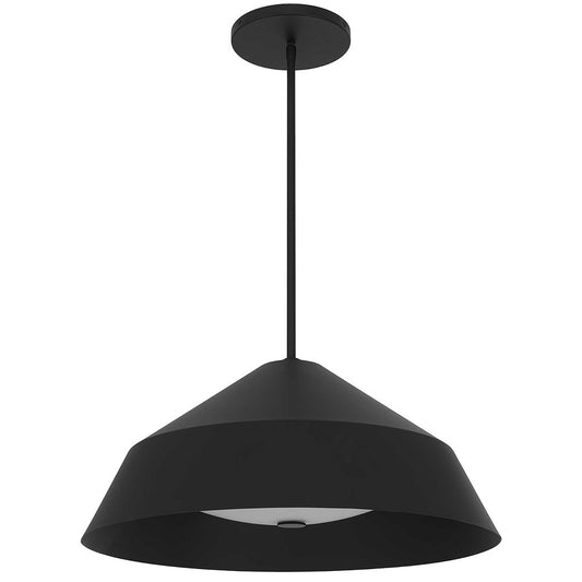 22" Black Aluminum Geometric LED Dimmable Outdoor Pendent Hanging Light