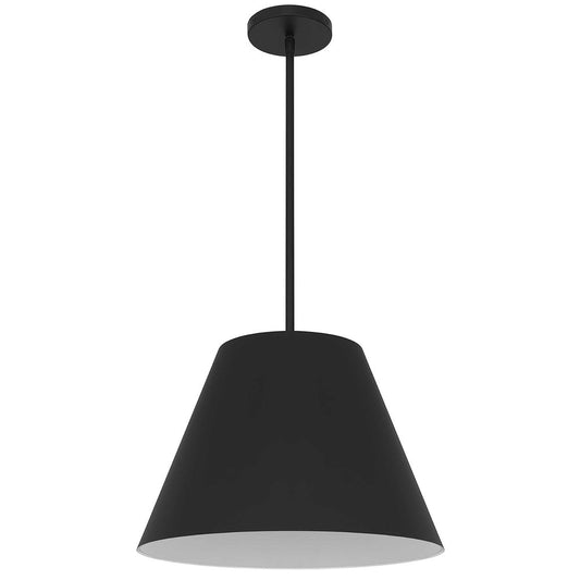 16" Black Aluminum Cone LED Dimmable Outdoor Pendent Hanging Light