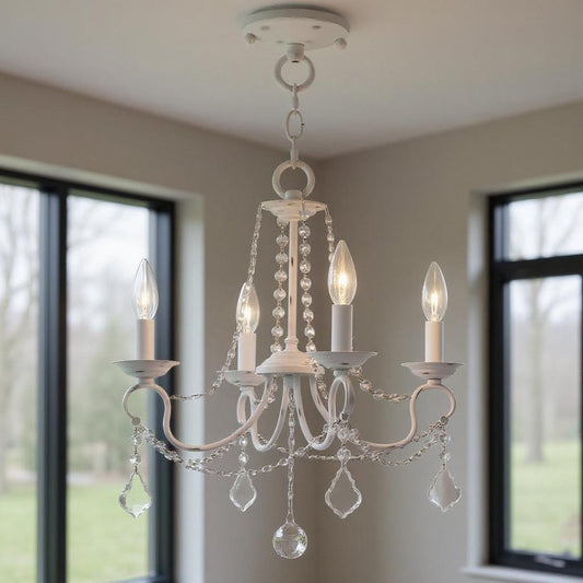 Four Light Dimmable Chandelier With Shades