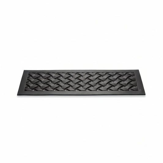 Set Of Six Black Lattice Outdoor Rubber Stair Treads