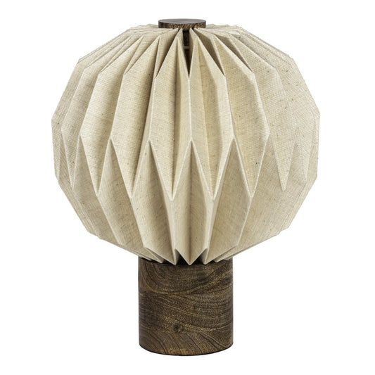 11" Natural Geometric Table Lamp LED With Globe Shade