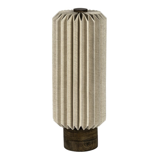 16" Natural Geometric Table Lamp LED With Cylinder Shade