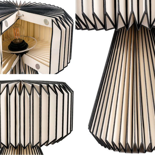 13" Clear Geometric Table Lamp LED With Cylinder Shade