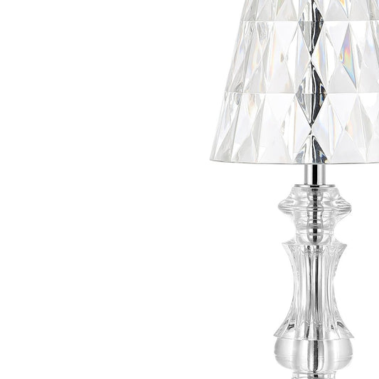 13" Silver Novelty USB Table Lamp LED With Empire Shade
