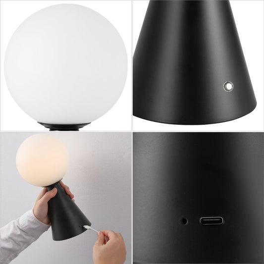 Set of Two 12" Clear Lighthouse USB Table Lamps LED