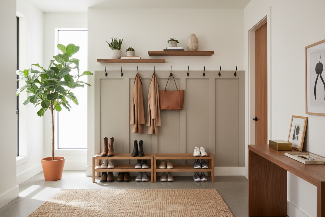 Beautifully organized modern home interior with storage solutions and decluttered spaces