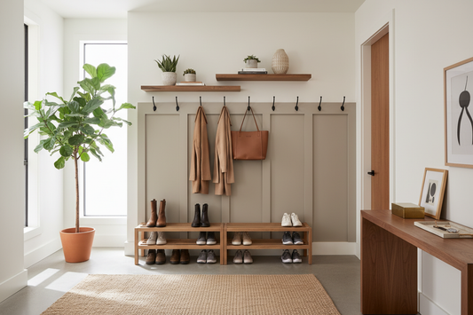 Beautifully organized modern home interior with storage solutions and decluttered spaces