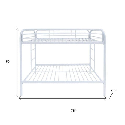 White Twin Over Twin Metal Bunk Bed