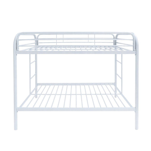White Twin Over Twin Metal Bunk Bed