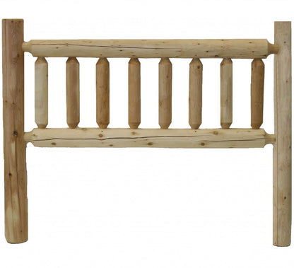 Natural Light Honey Finish Cedar Log Twin Headboard