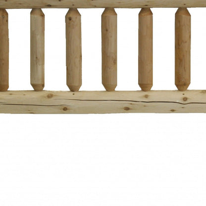 Natural Vintage Brown Finish Cedar Log Twin Headboard