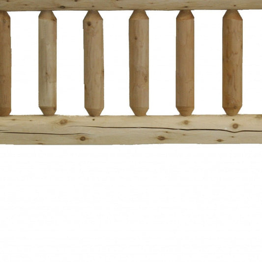 Natural Vintage Brown Finish Cedar Log Twin Headboard