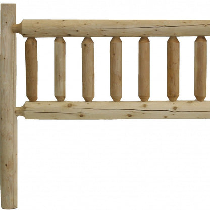 Natural Vintage Brown Finish Cedar Log Twin Headboard