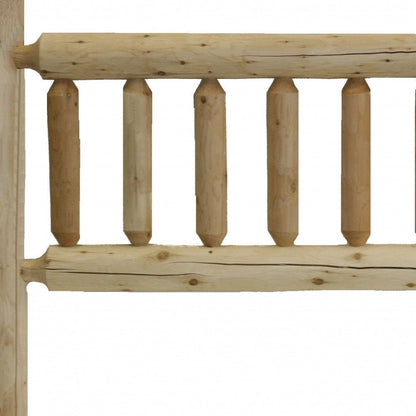 Natural Clear Finish Cedar Log Queen Headboard