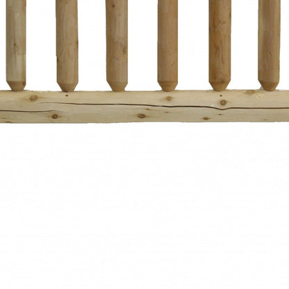 Natural Vintage Brown Finish Cedar Log Queen Headboard