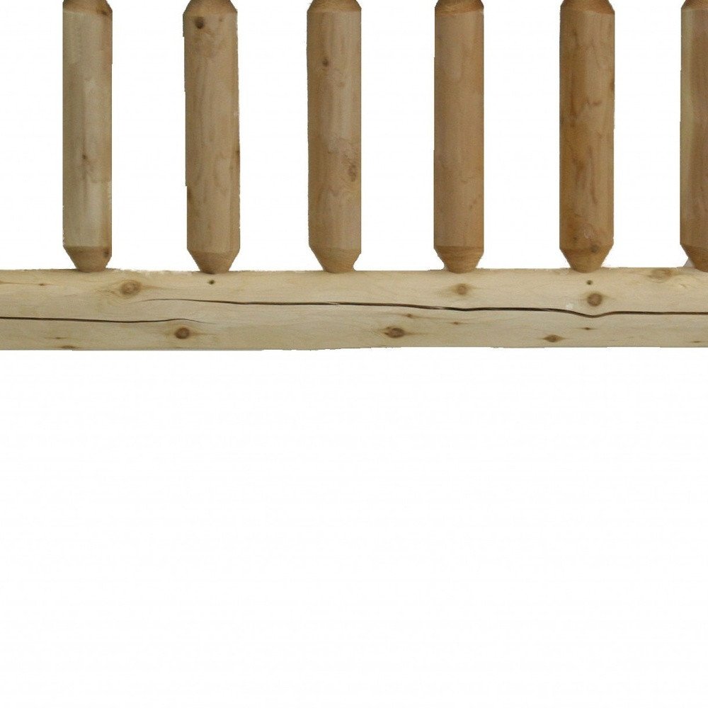 Natural Clear Finish Cedar Log King Headboard