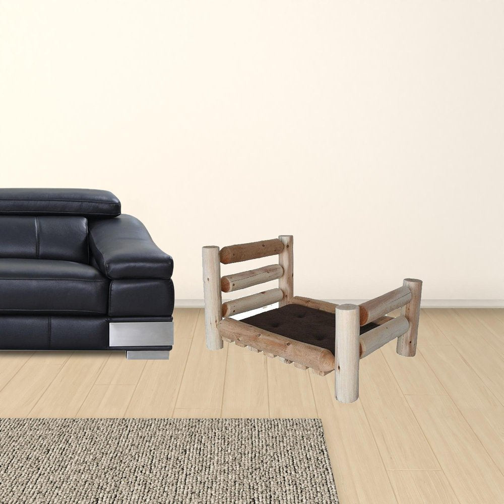 Rustic And Natural Cedar Log Small Replica Pet Bed