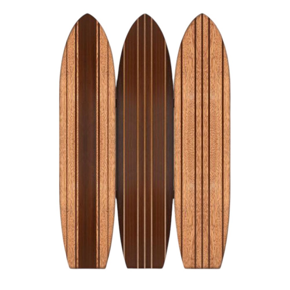 Warm Brown Long Board 3 Panel Room Divider Screen