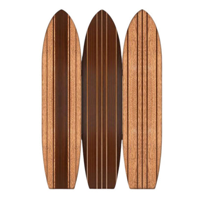 Warm Brown Long Board 3 Panel Room Divider Screen