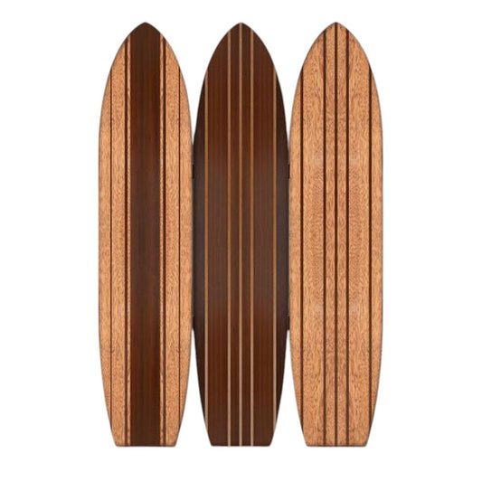 Warm Brown Long Board 3 Panel Room Divider Screen