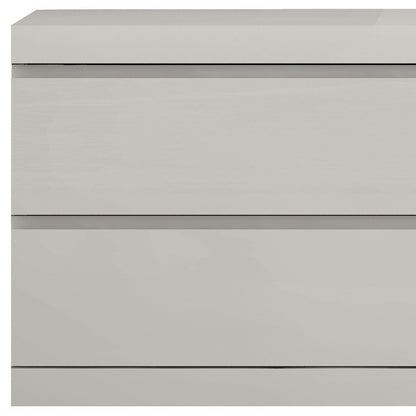Modern Gray Woodgrain Finish 2 Drawer Nightstand
