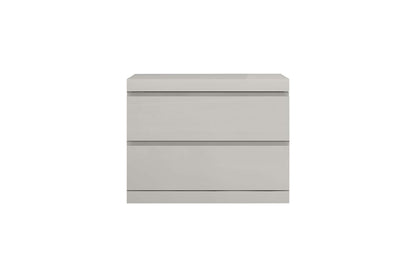 Modern Gray Woodgrain Finish 2 Drawer Nightstand