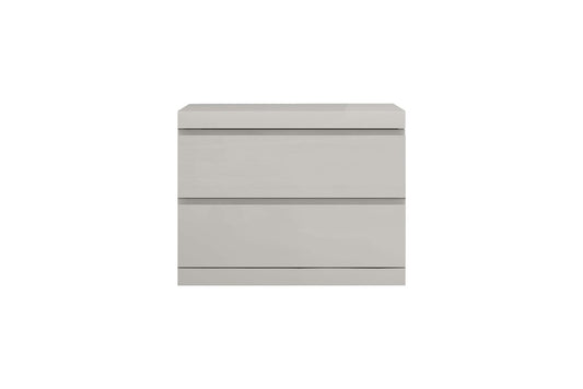 Modern Gray Woodgrain Finish 2 Drawer Nightstand