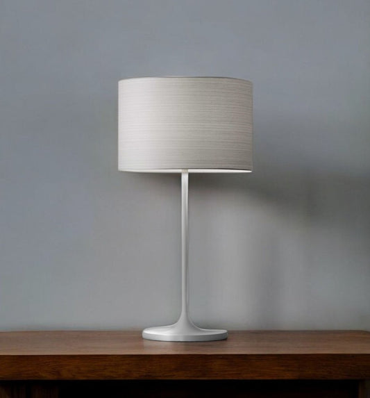 White On White Metal Table Lamp